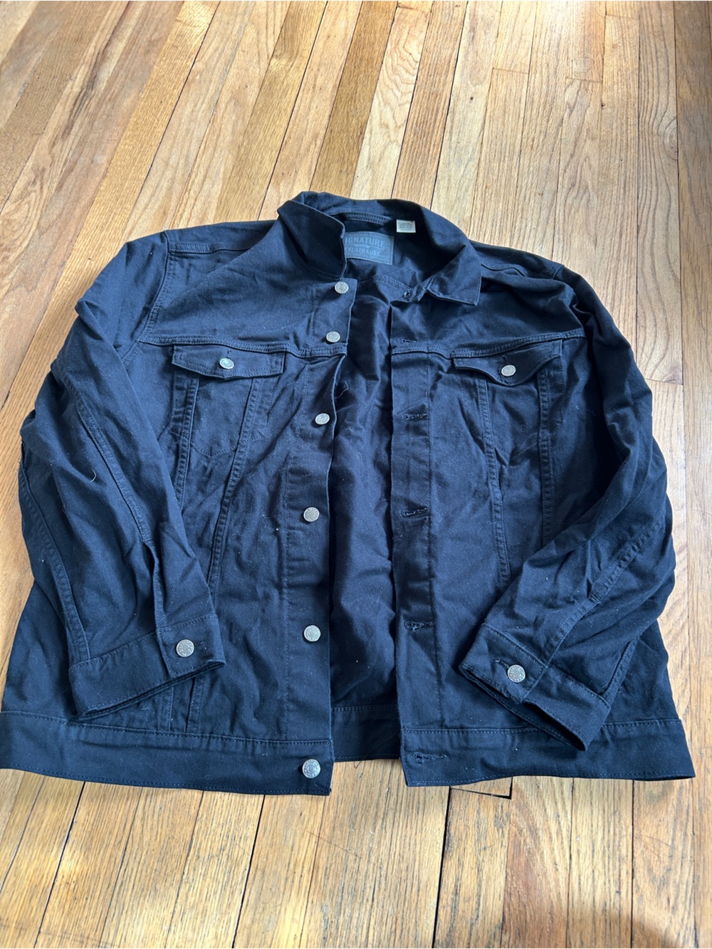 Signature Men's Black Denim Jacket